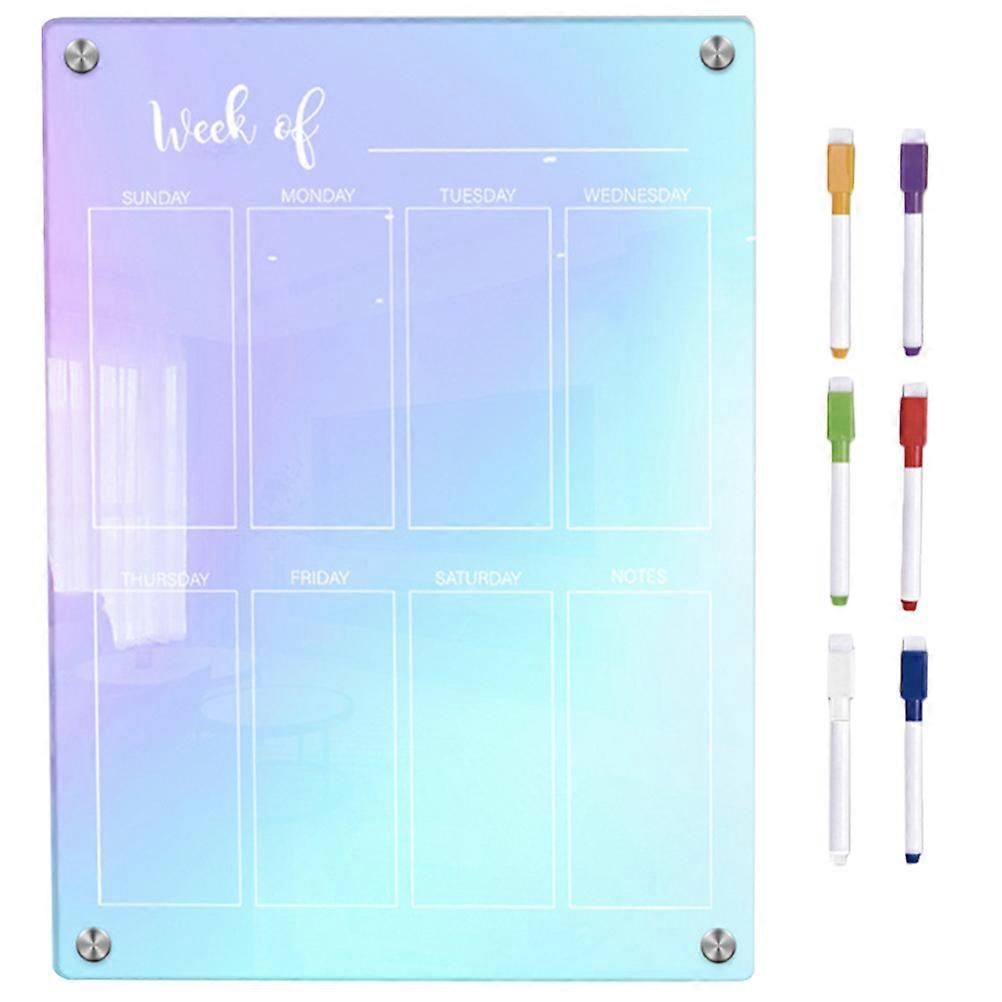 Magnetic Schedule Board Weekly Planner Acrylic Fridge Board for Home Use Assorted Color
