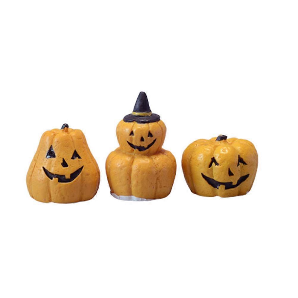Small Craft Pumpkins 3 Pcs For Home And Office Desktop Decoration Yellow Mini Ornament Sculpture
