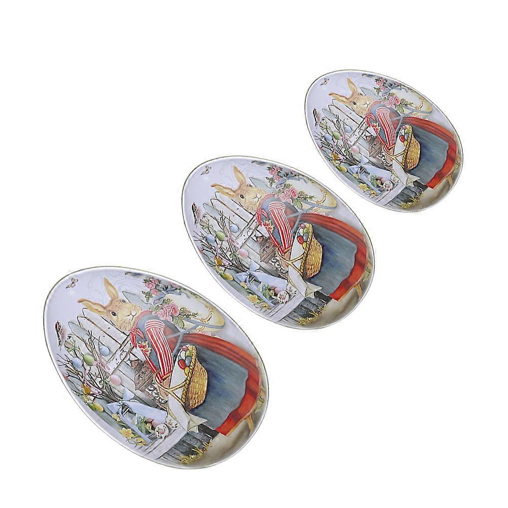 3Pcs Fine Texture Easter Candy Container With Egg Shape Design Perfect For Various Celebrations