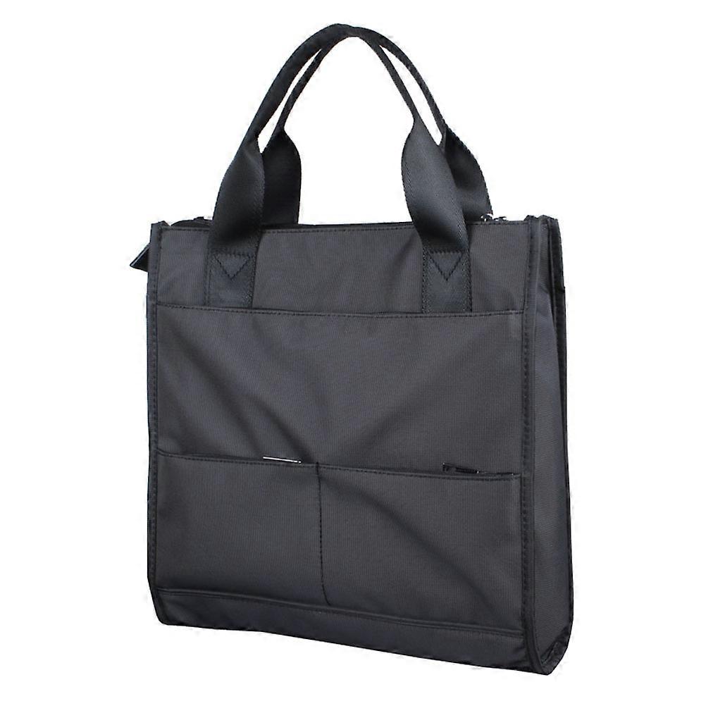 Business Bag for Men Large Capacity Storage Briefcase Black Cotton Blend Rectangular Function 1Pack