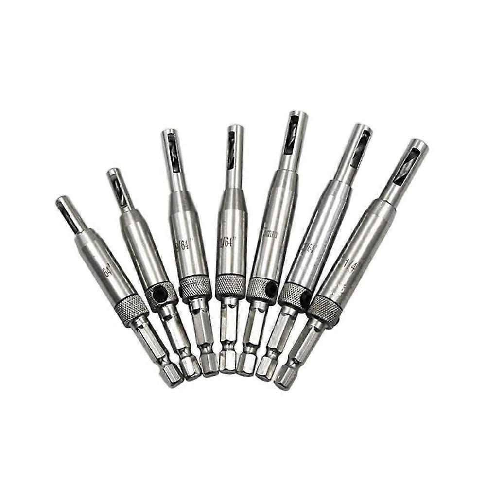 Hinge Drill Bits 7Pcs Silver Self Centering Drill Bit for Woodwork with 7 Versatile Sizes