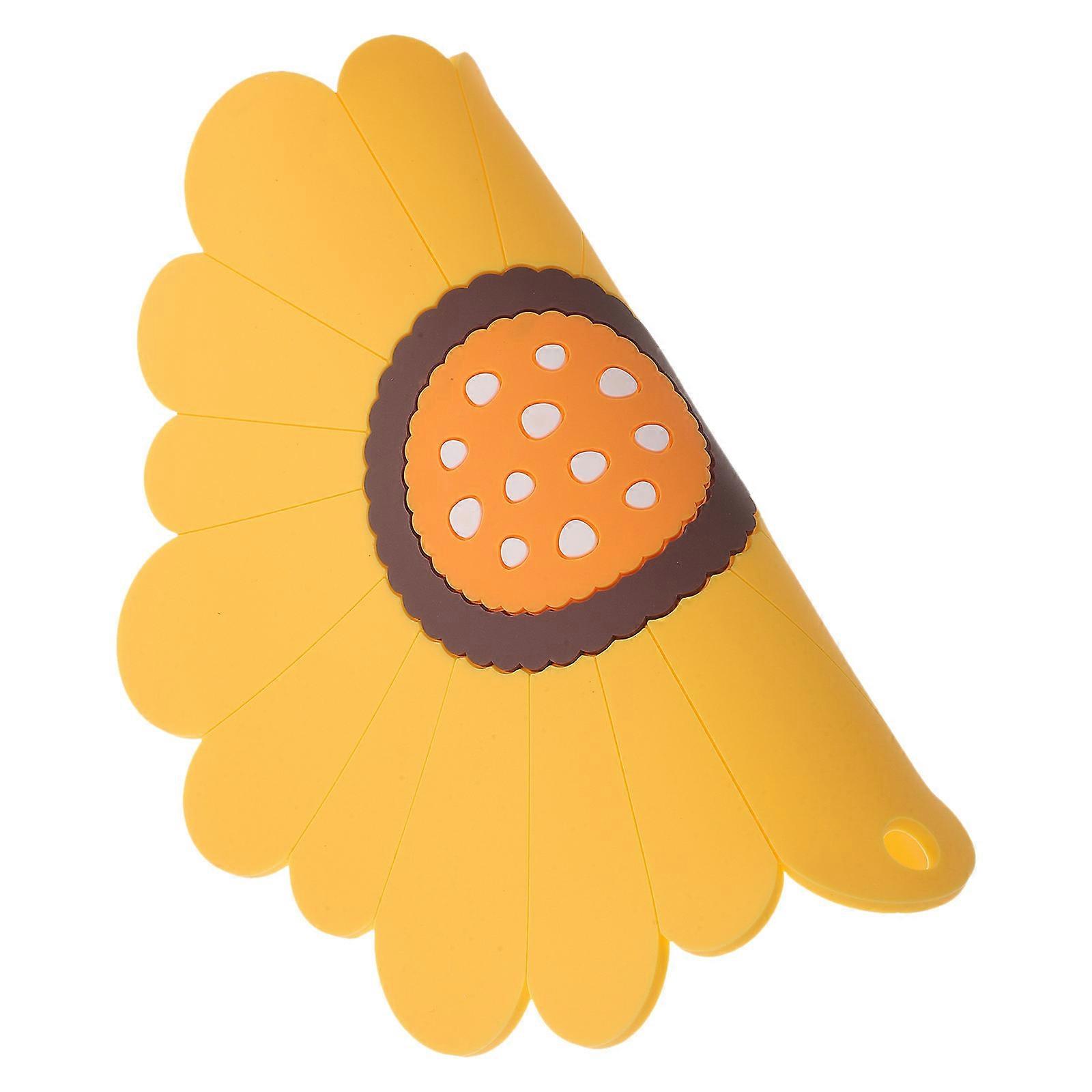 Sunflower Shaped Silicone Coaster Set of 6 for Home in -resistant and Water-proof Table