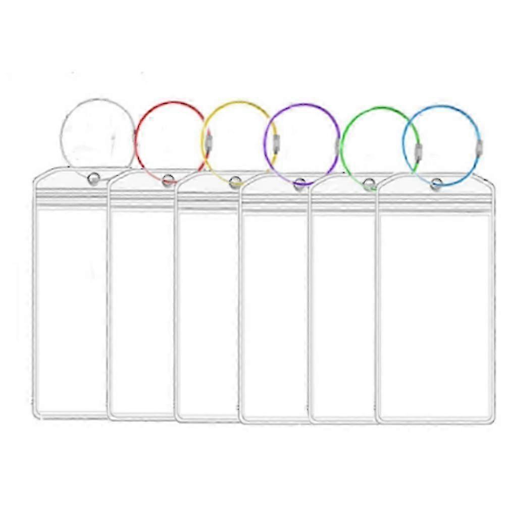 حامل الأمتعة كروز ، 6 قطع علامات الأمتعة البحرية المقاومة للماء الواضحة مع حلقات فولاذية ملونة ، تسميات الأمتعة البحرية القابلة لإعادة الاستخدام ، اكسسوارات الرحلات البحرية ل