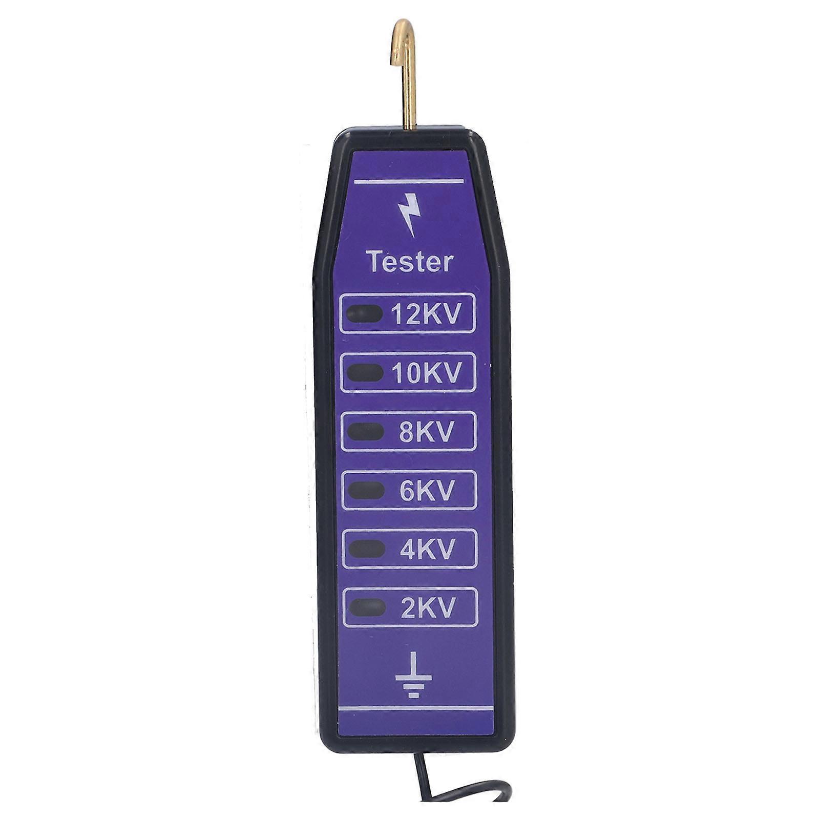 Electric Fence Tester 6 Indicator Lights Waterproof Portable Fence Voltage Meter Up To 12000V for Farm Home Garden 