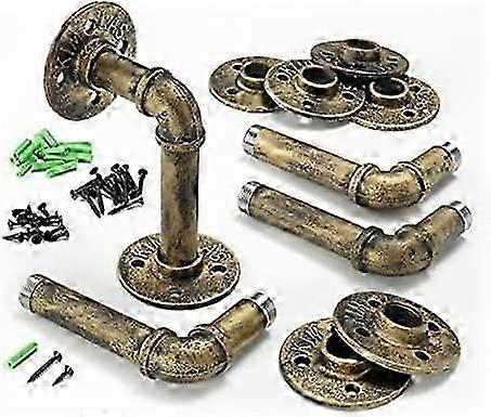 Βιομηχανικοί βραχίονες ραφιών σωλήνων σιδήρου, βραχίονες ραφιών σωλήνων, ράφια σωλήνων - αγκώνας (4-pack, χρυσός χαλκός)