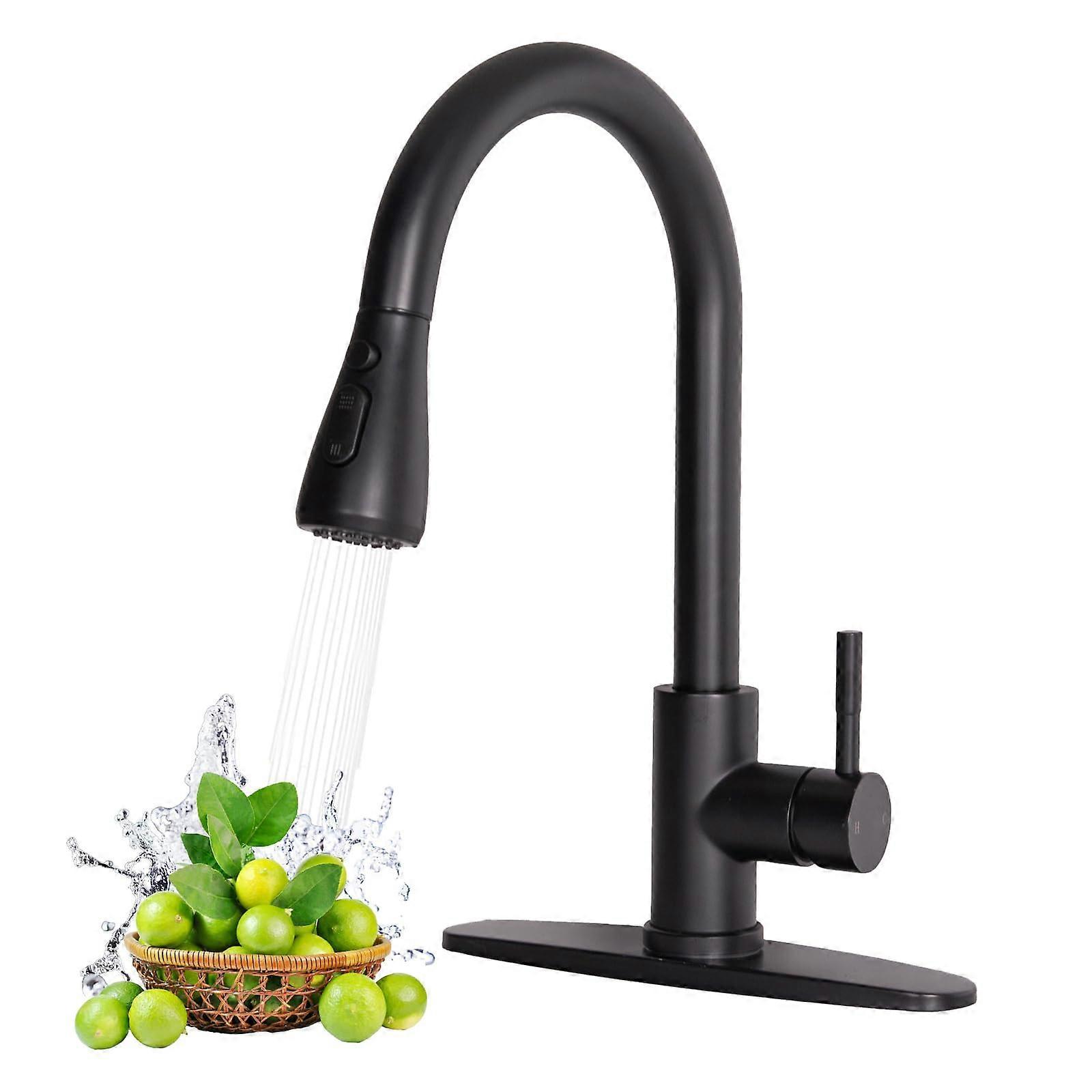 Schwarze Kuechenarmatur High Arc Stainless Single-Handle With Pull-Out Sprayer 1- or 3-Hole Sink Easy Install