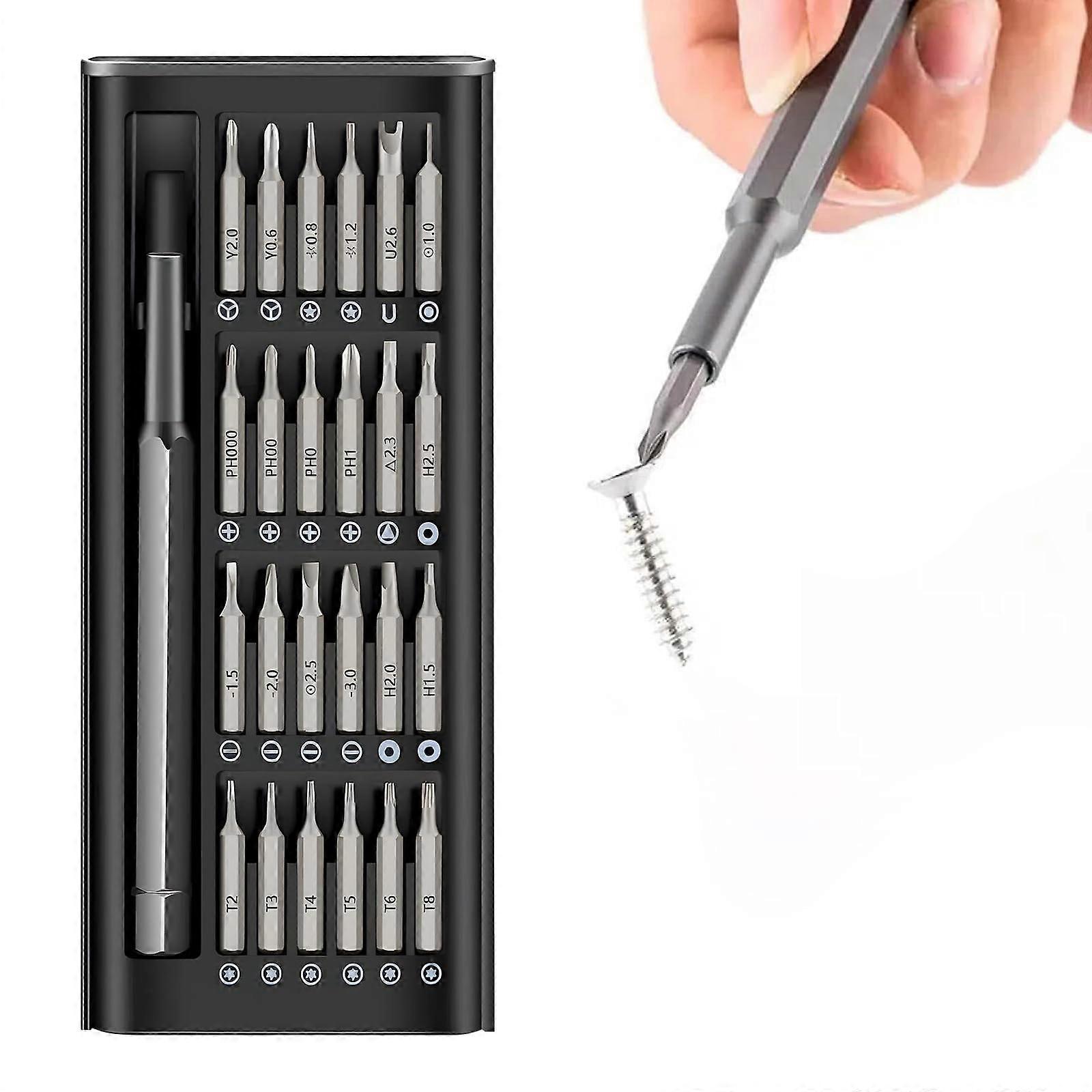 24in1 Precision Screwdriver Set with Magnetic Bits for Electronics, Compact Gift