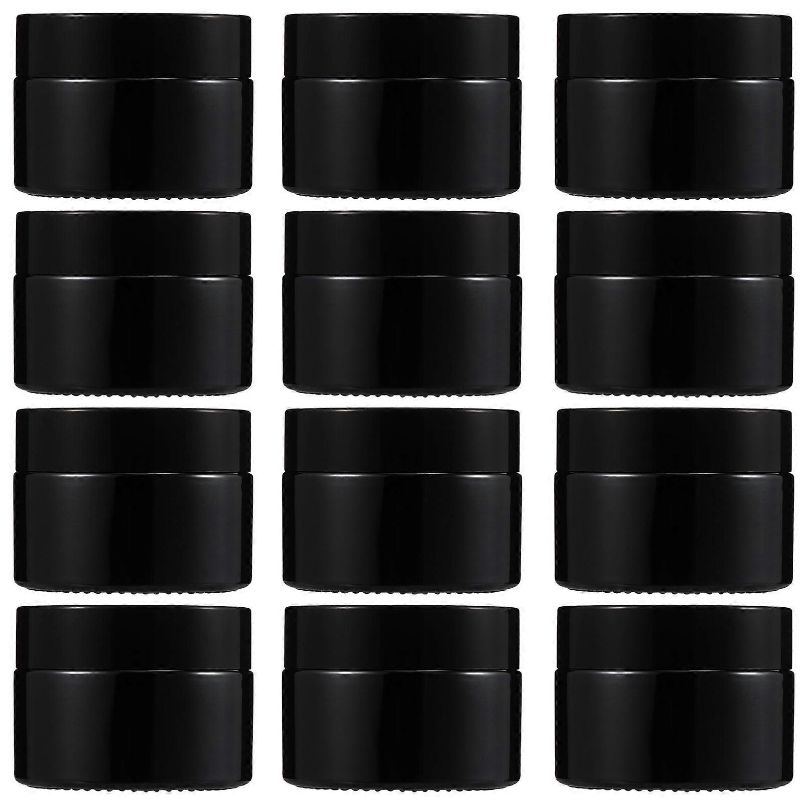 Empty Lotion Bottles Glass Jars for Travel and Home Use Black Portable Storage 12Set