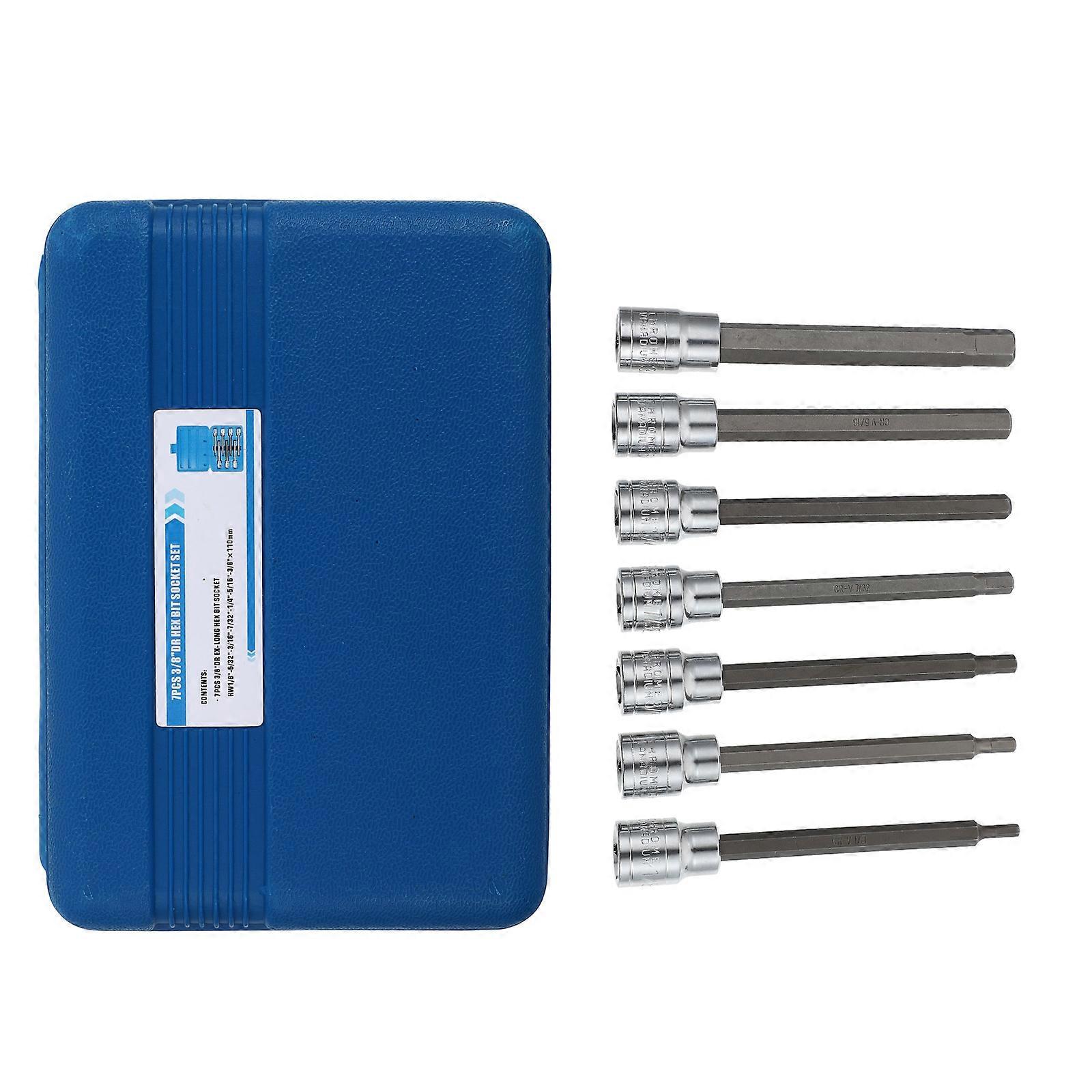 Wrench Extended Ball Head Hexagonal Socket Set for Repair Work Silver 45# Steel Durable 7-Piece Set