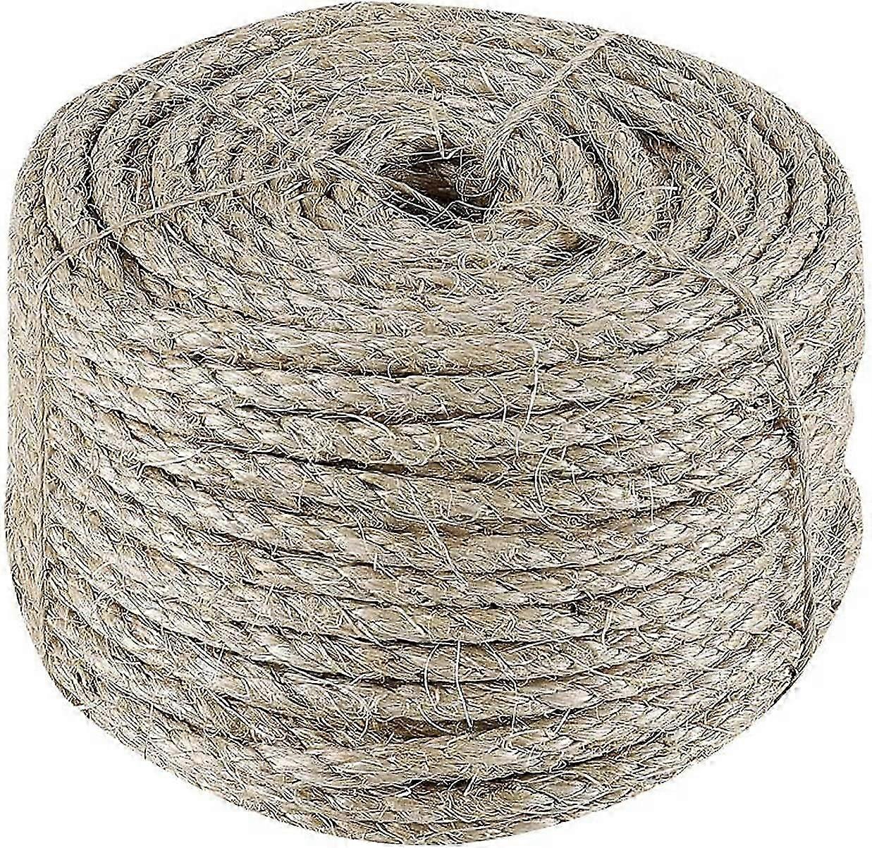 Sisal Rope Cat Tree Rope, 6mm (50M) Replacement Rope Jute Rope, as Cat Accessories Cat Rope, Repair or Replace Cat Tree, Cat Scratching Post, Cat Towe