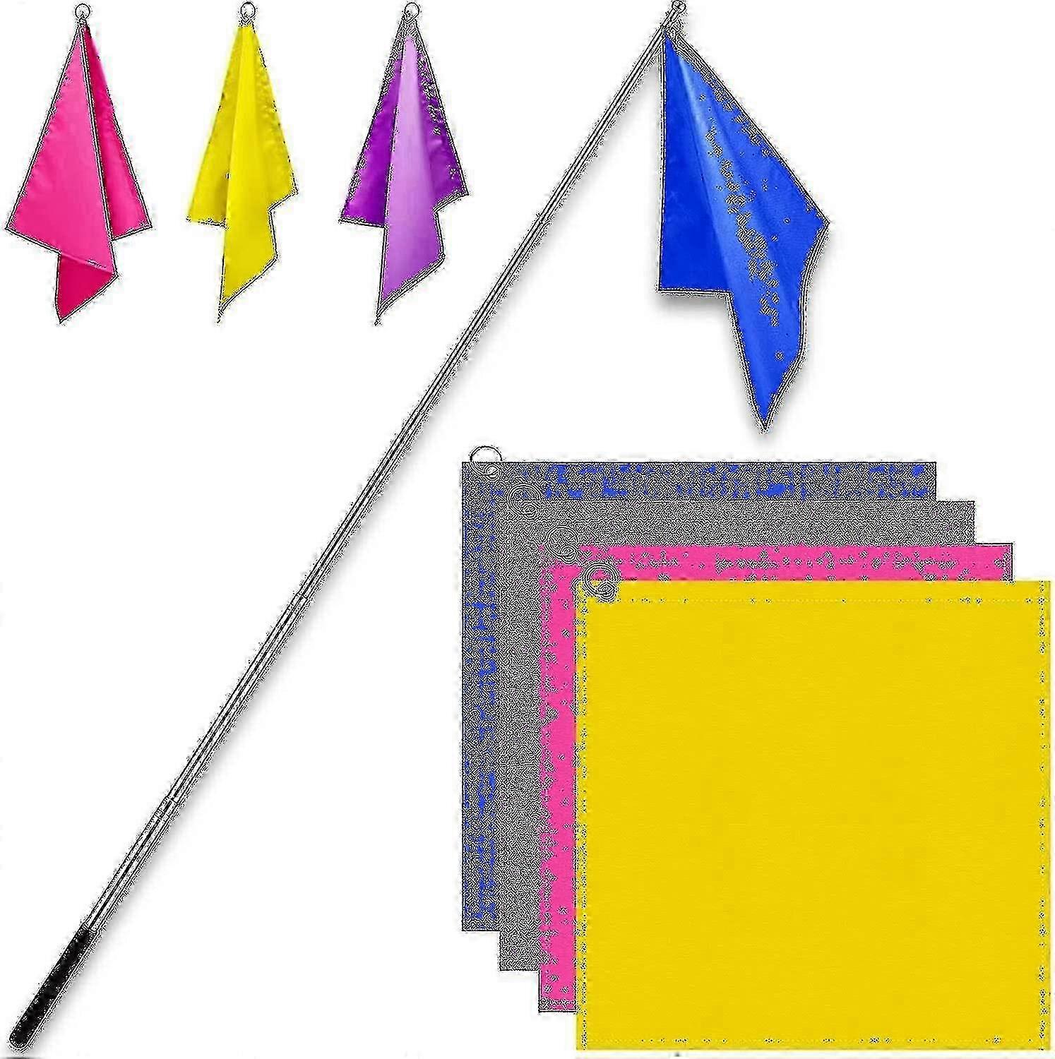 Equestrian Training Flags Set of 4 - Nylon No Pole for Horse Riding in Red, Black, Green, Blue
