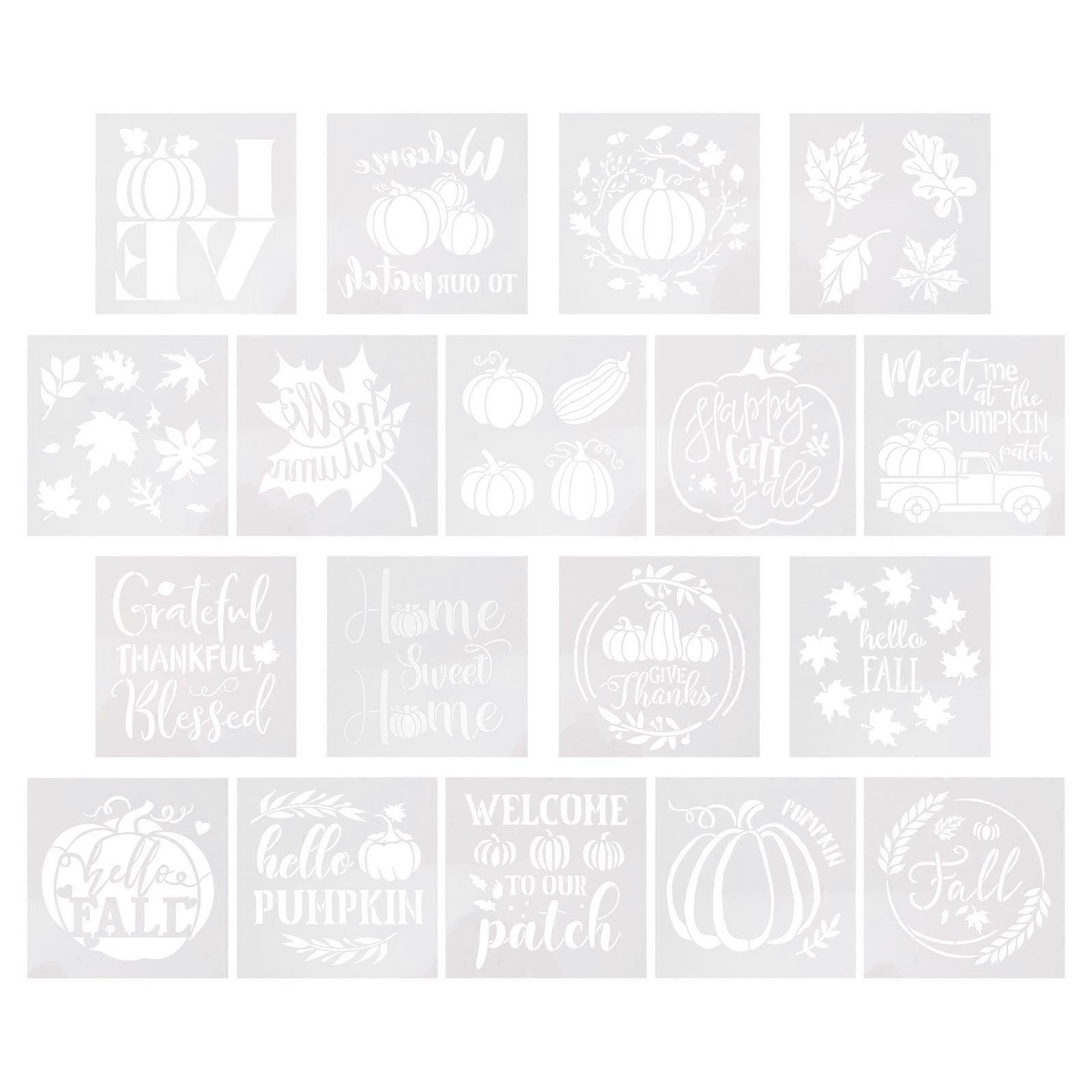 Drawing Stencils Diy Stencils for Spray Painting and Decorating Art Projects Made from Safe White Pp Material 18Pcs