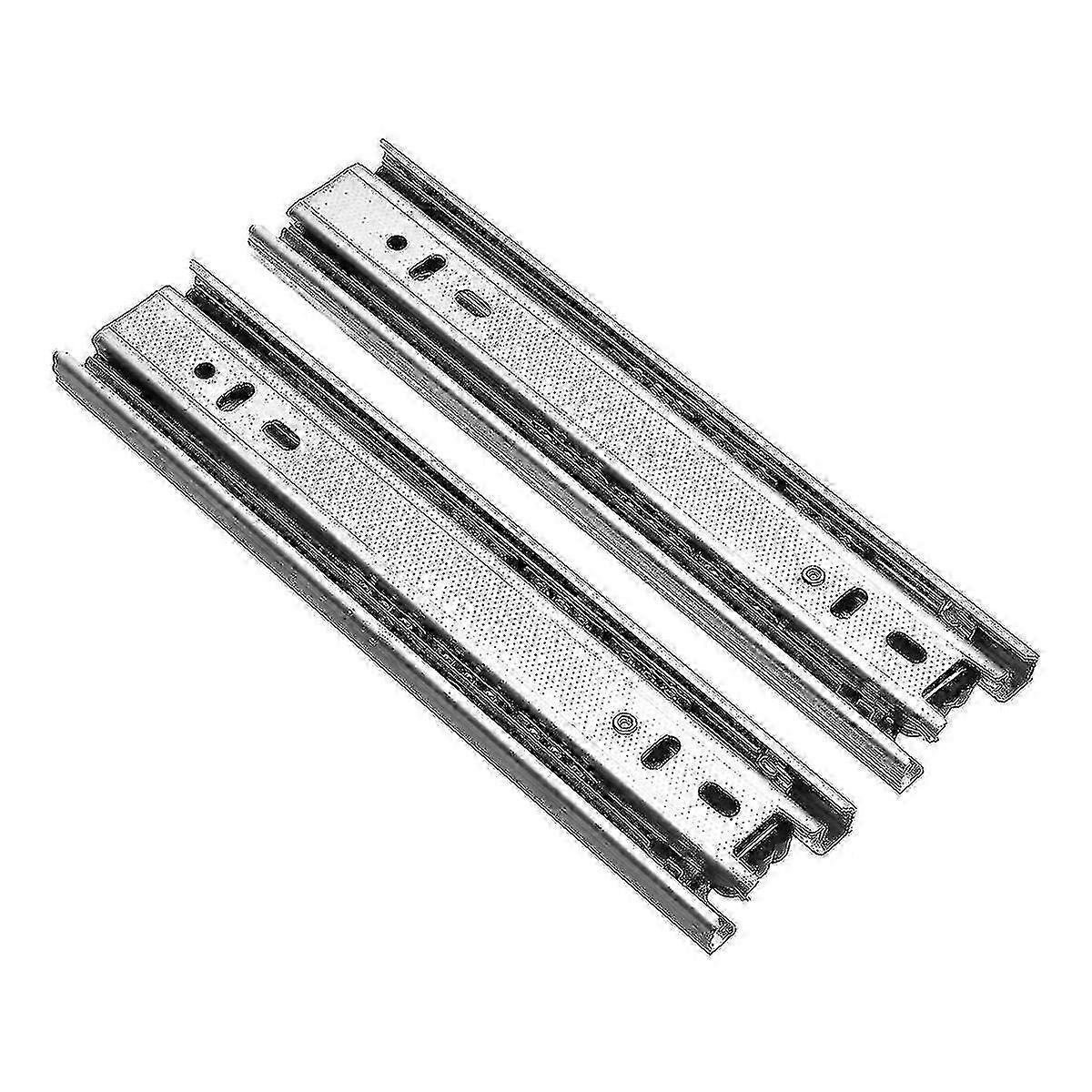 2pcs 20cm Tiroir Curseur Runner Fermer Slides Roulement à billes Rail Cabinet Hardware - A