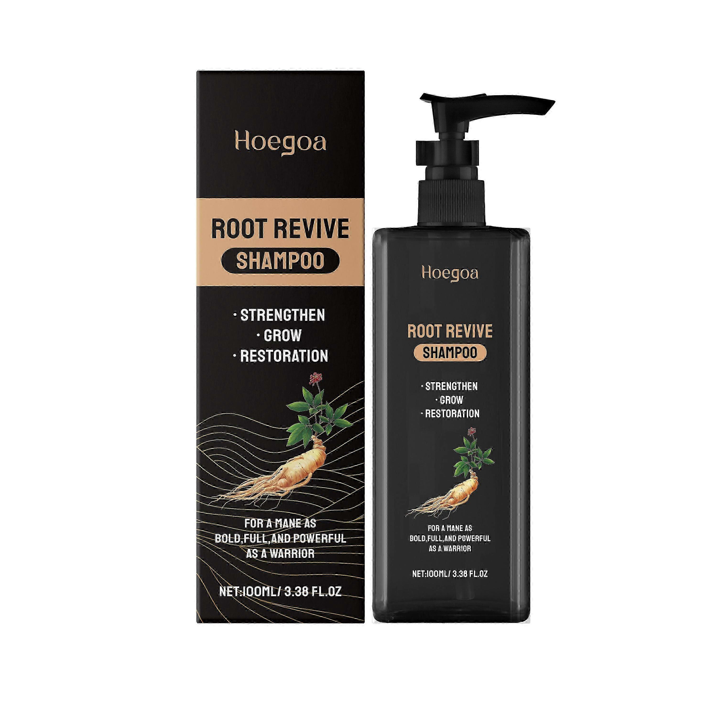 Hoegoa ginseng root shampoo, cleans the scalp, moisturizes and makes hair smooth, refreshing, and makes hair fluffy