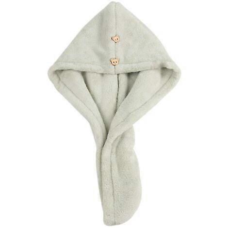 Bonnet-sèche-cheveux en microfibre de polaire corail Bonnet-douche absorbant à séchage rapide Double épais vert clair Deux paquets