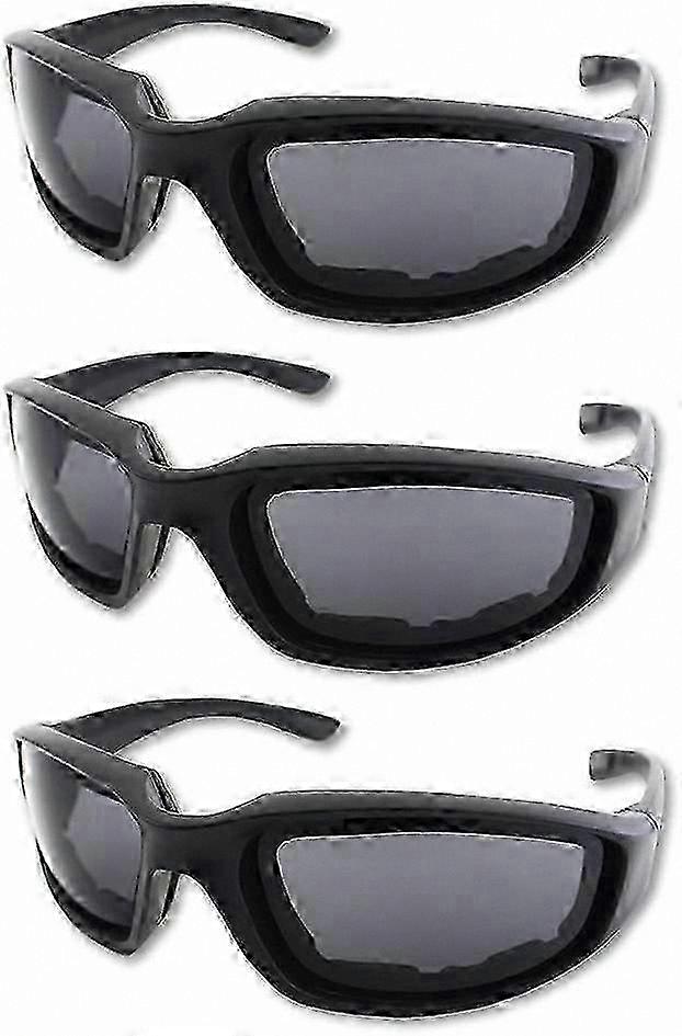 UV Protective, Dustproof & Windproof Goggles, 3 Pairs of Riding Glasses for Motorcycle Enthusiasts