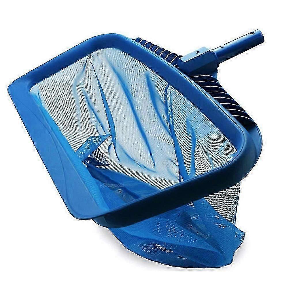 Swinging pool skimmer net for leaves, blue heavy duty large capacity fine mesh design