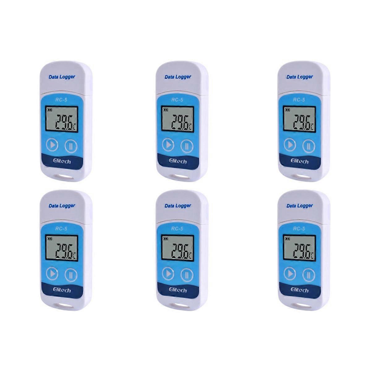 6X RC-5 High-Precision Digital USB Temperature Data Logger for Warehouse Storage Refrigerated Transp