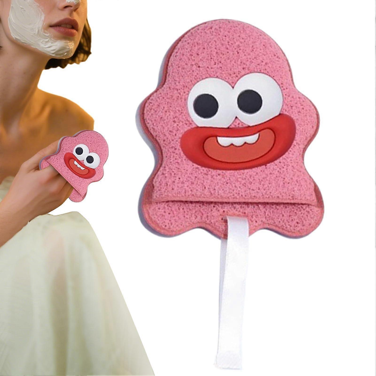 Facial Sponges For Washing Face, Reusable Scrub Pads, Gentle Cleansing Tool For Sensitive Skin, Travel Size, Hot Pink
