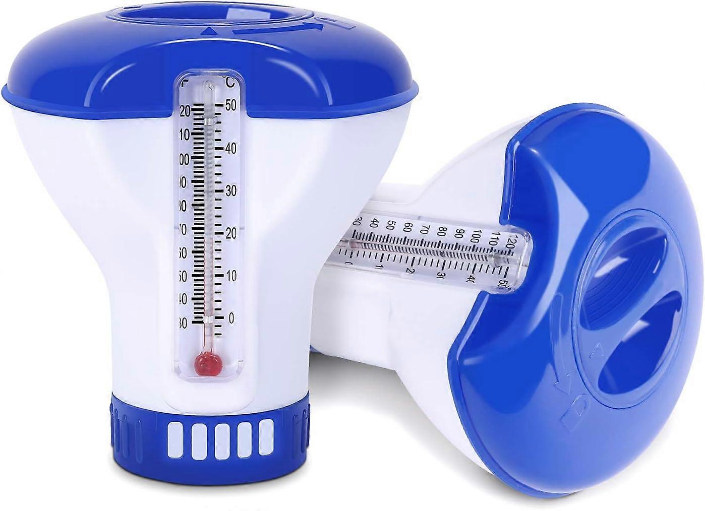 Floating Pool Diffuser, Pool Chlorine Diffuser with Thermometer, Automatic Chlorine Diffuser for All Swimming Pools, Spas, Hot Tubs, Aquariums & Fi
