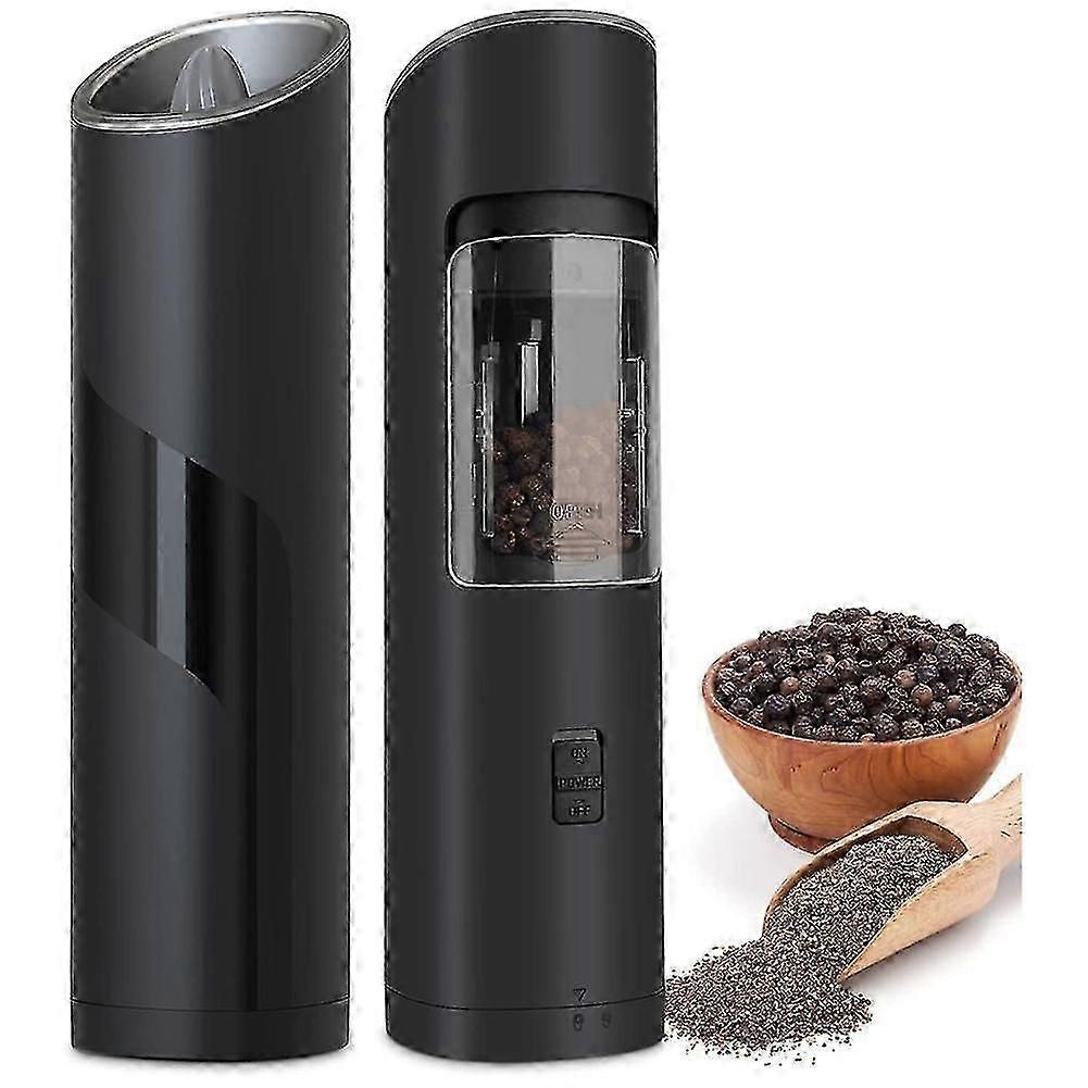 2pack Electric Salt And Pepper Set, Battery Powered Gravity Pepper With Light And Switch Automatic
