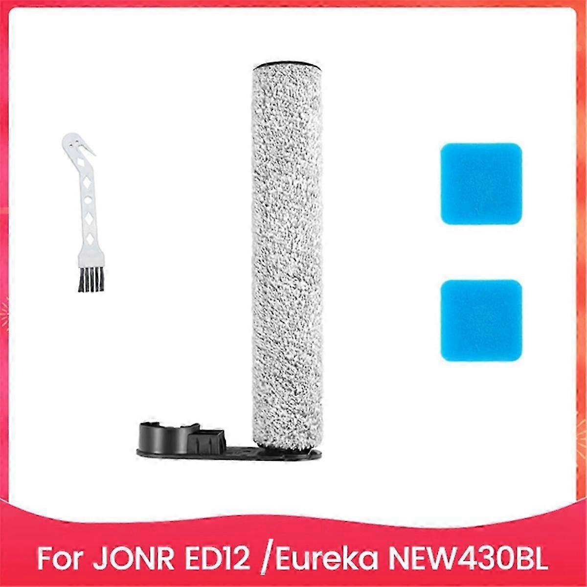 4PCS Main Brush & Sponge Set, Suitable for JONR ED12 Eureka 430BL Floor Scrubber Replacement