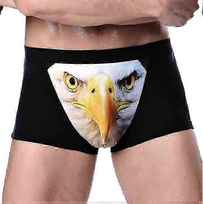 Men's 3D Panties Wolf Head Animal Print Mid-waist Shorts