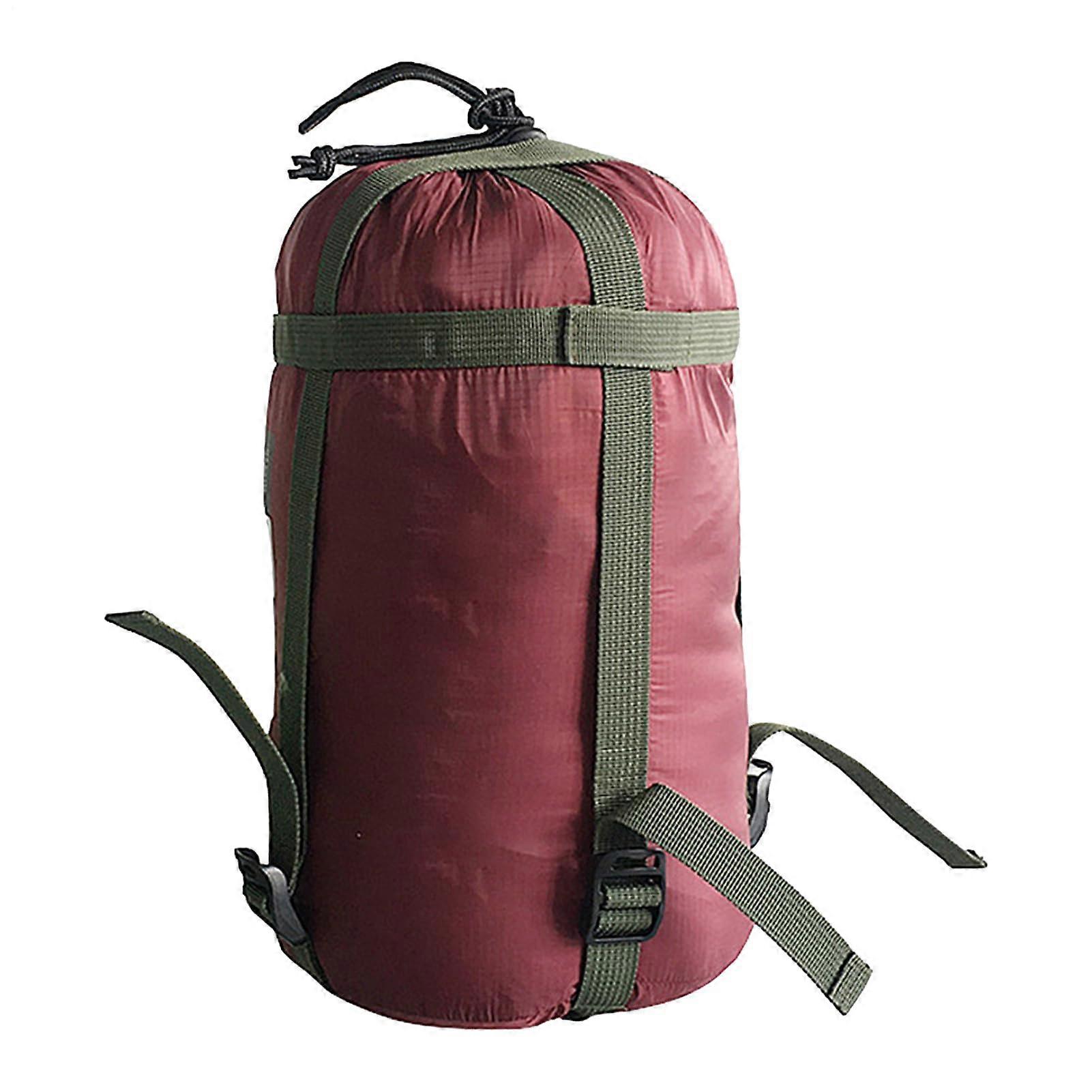 Sleeping Bag Storage Compression Bags Nylon Camping Organizer Portable Storage Solution For Sleeping Bags Dark Red
