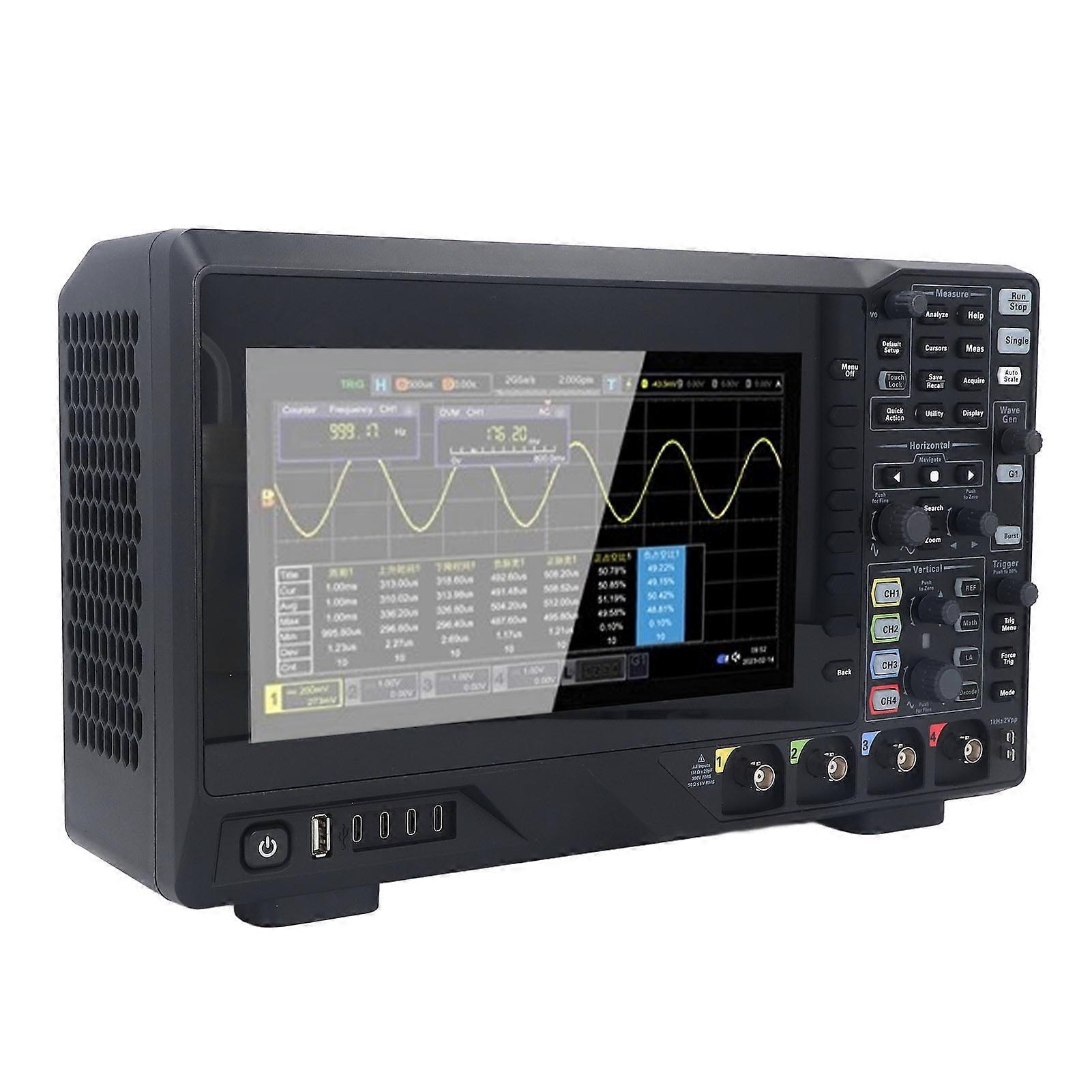 4 Channel 200MHz Digital Oscilloscope 10.1" Touch Screen Logic Analyzer