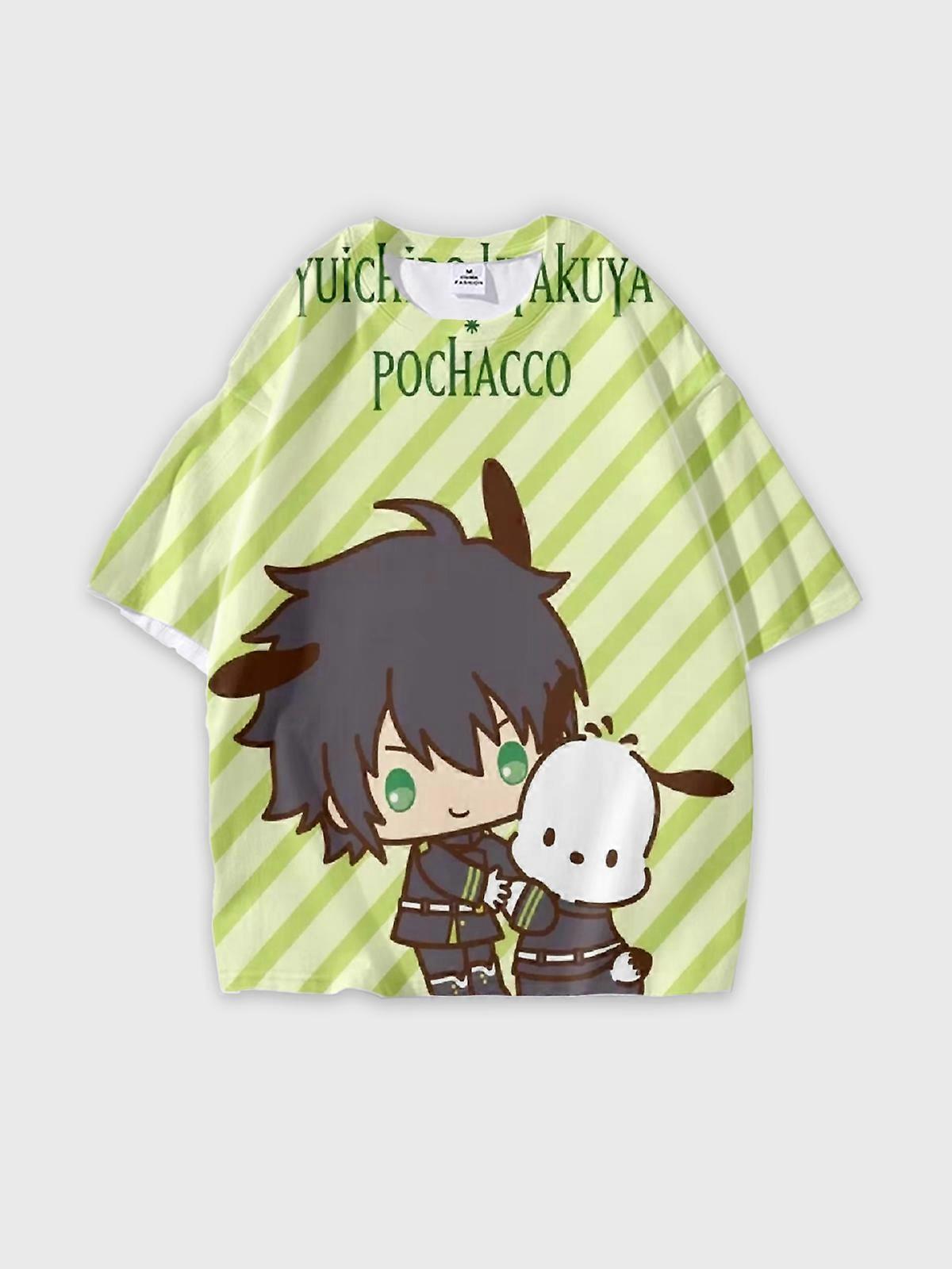 T-Shirt Short Sleeve Round Neck, Summer Casual Loose Graphic Tee, Unisex Seraph of the end Yuichiro Hyakuya U65