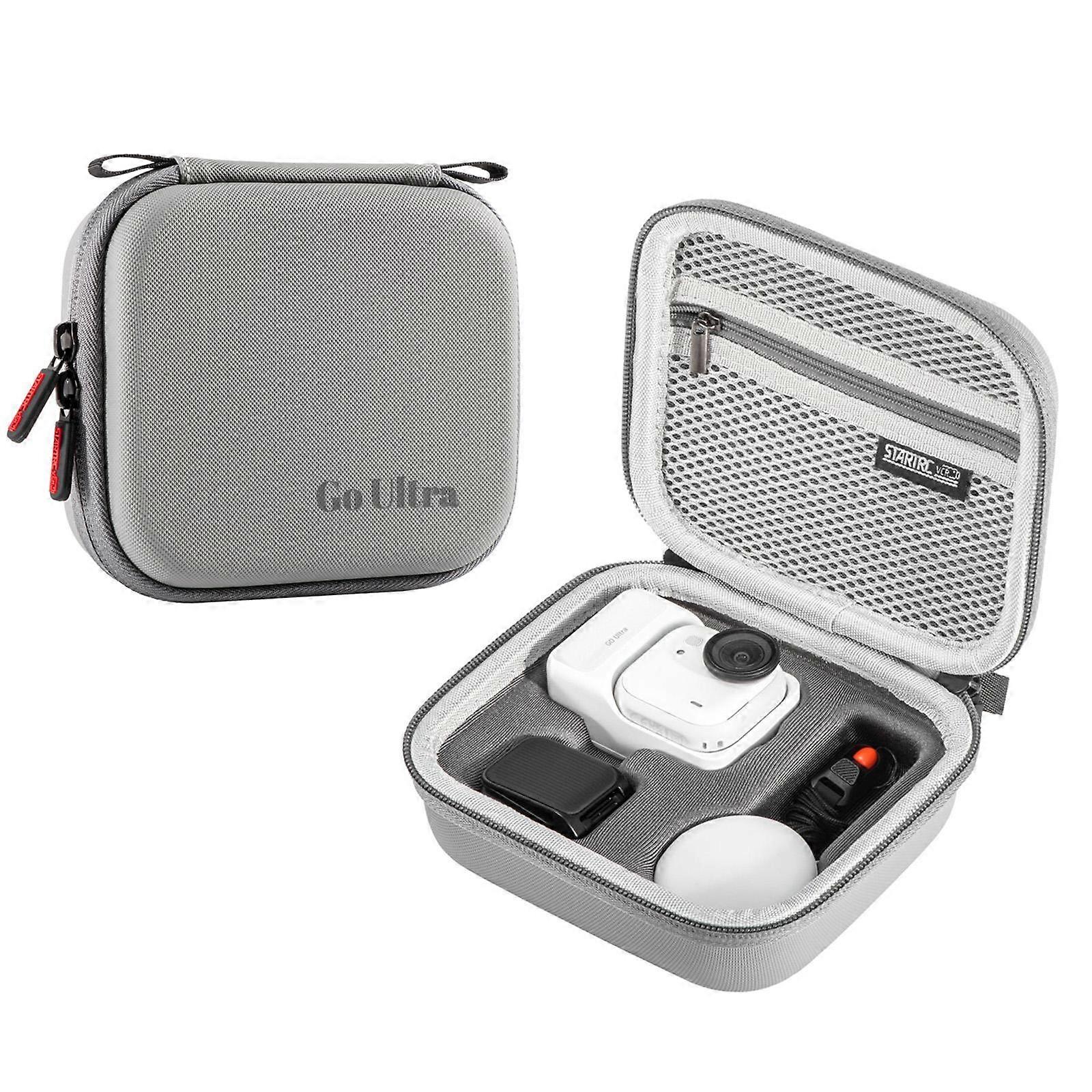 (New) For Insta360 GO Ultra STARTRC Standard Portable Protective Box Diamond Texture PU Storage Bag (Grey)