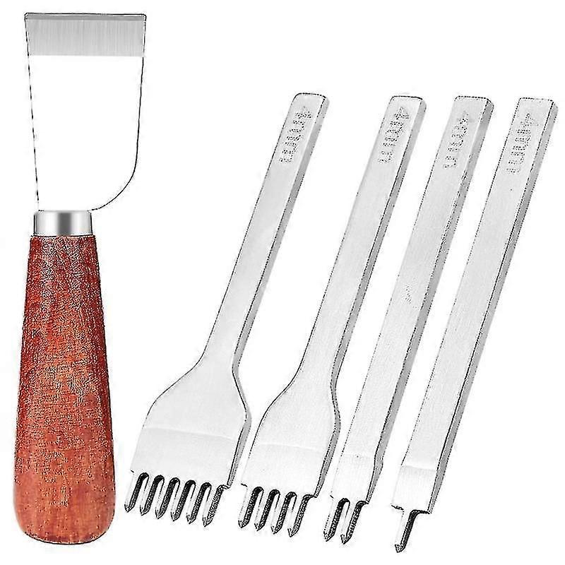Leather Craft Tools Kit Hand Sewing Stitching Punch Carving Work Diy