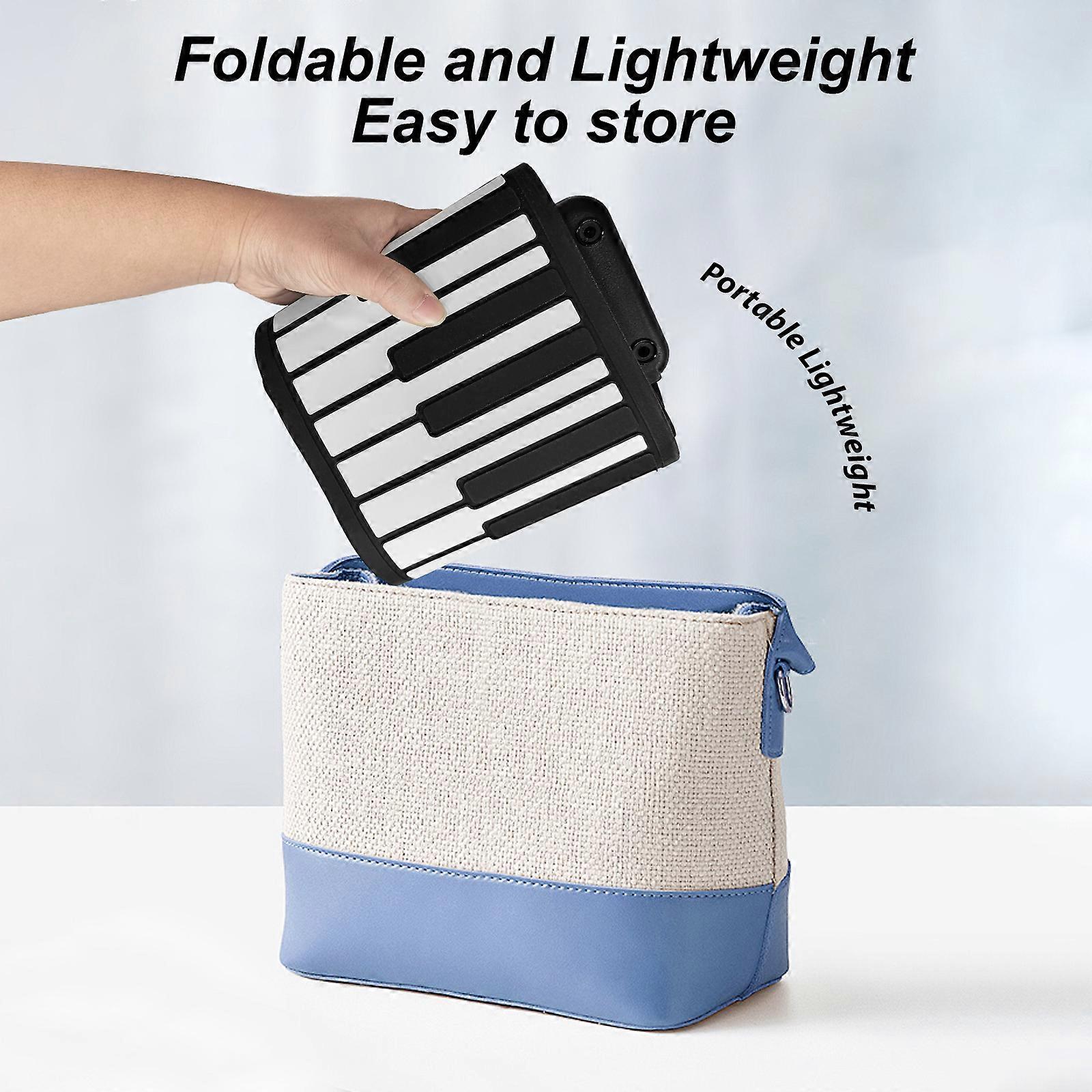 88 Keys Portable Electronic Piano Foldable Silicone Piano for Home No Speaker Ideal for Beginners Travel