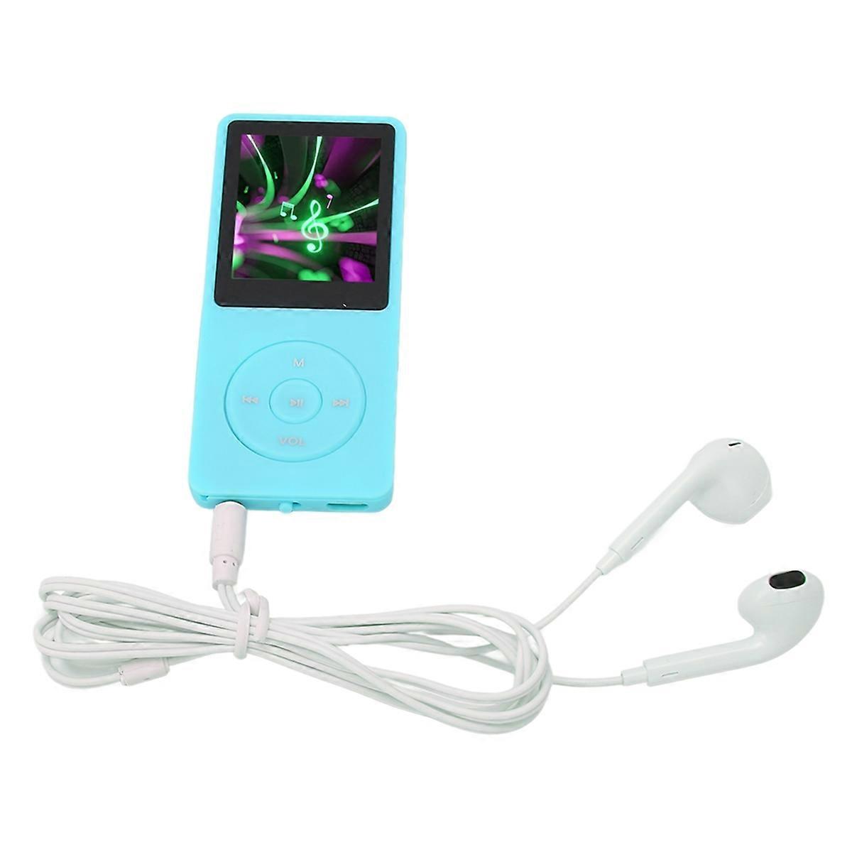 Music Player Support Recording 64GB Expandable Portable MP3 MP4 Player 1.8in Screen 30 Hours Playback for Travel Blue