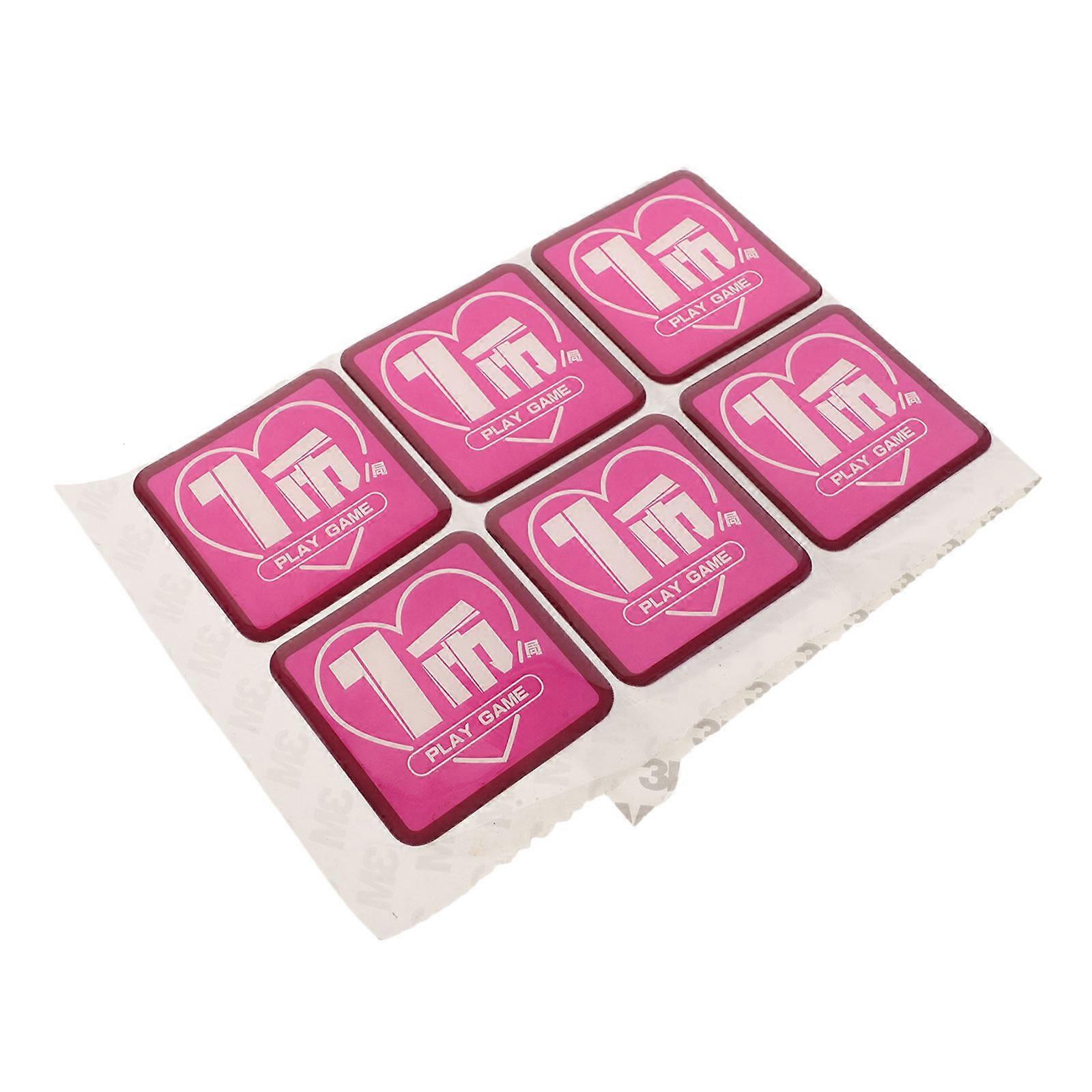 10pcs EyeCatching Insert Coin to Play Game Sticker Decals for Supermarkets Shopping Malls Rosy Plastic