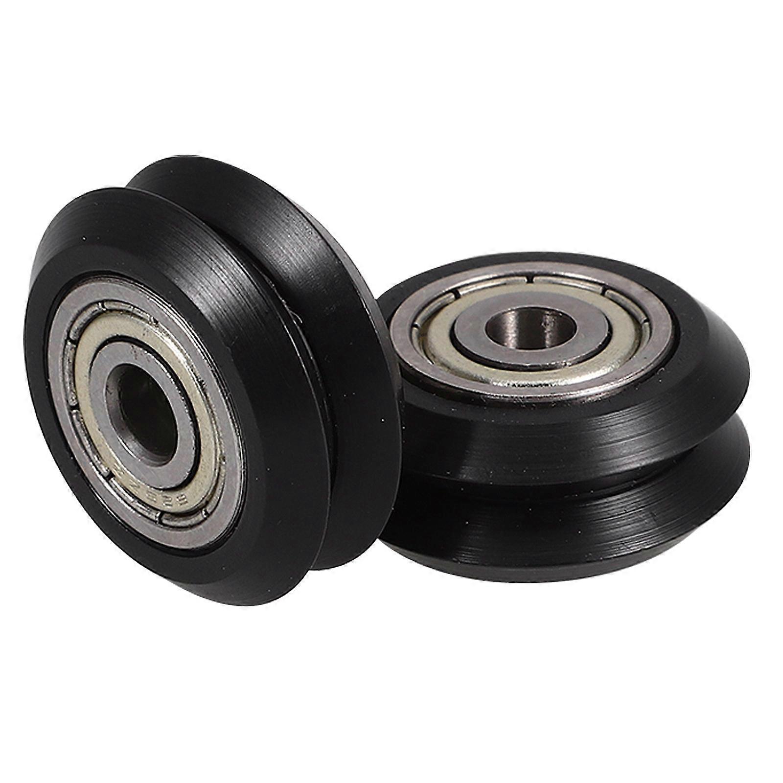 Plastic 3D Printer Rollers V Grooved Pulley Wheels for 3D Printing Wear Resistance Compatibility with Linear Rails 2Pcs