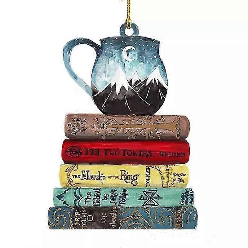 Κρεμαστό μενταγιόν βιβλιοθήκης χριστουγεννιάτικου δέντρου για τους λάτρεις των βιβλίων