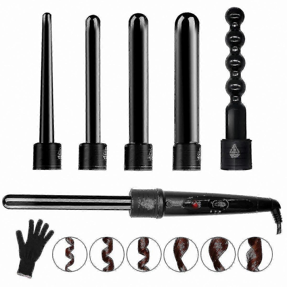 6-in-1 Ceramic Curling Iron Set with Interchangeable Barrels for Versatile Styling