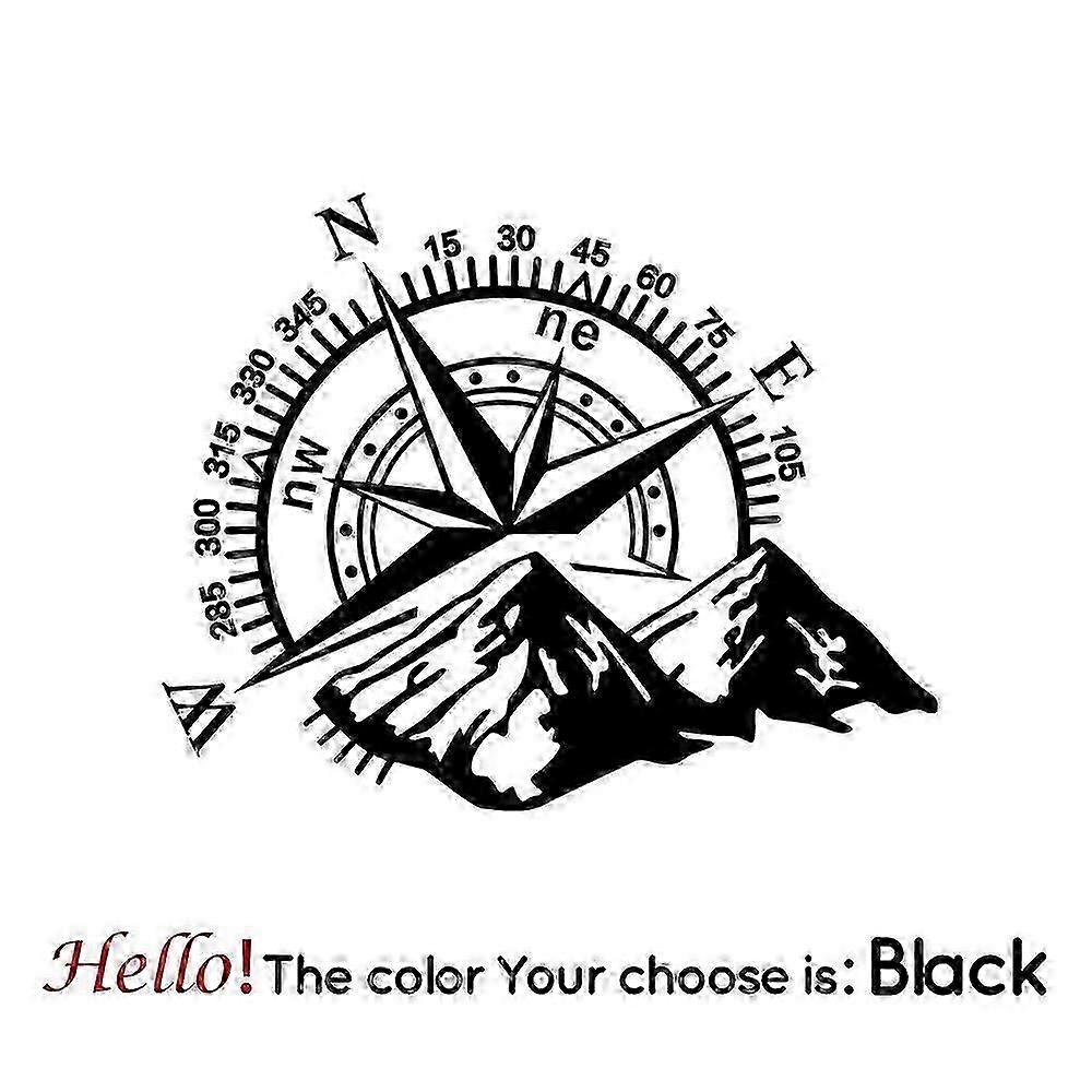 Cool Mountain Compass Car Sticker Vinyl Car-Styling Decals For Auto Window Compass Stickers Decor JOHX