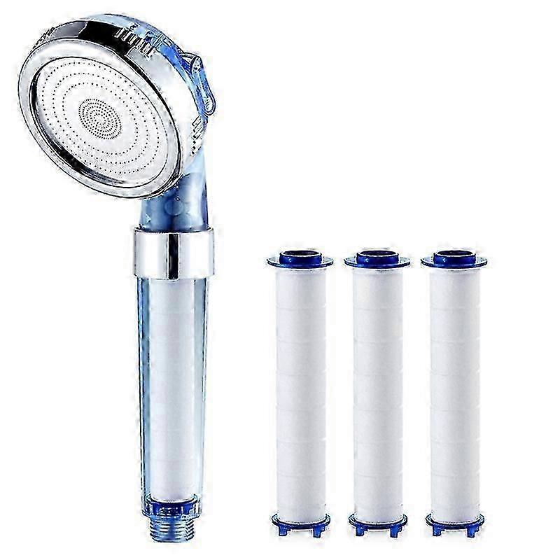 Shower Head with Anti-scale Filter for Hard Water 3 Modes Low Pressure Water and Air Boost Universal Rain Shower Head 3 Replaceable Filters