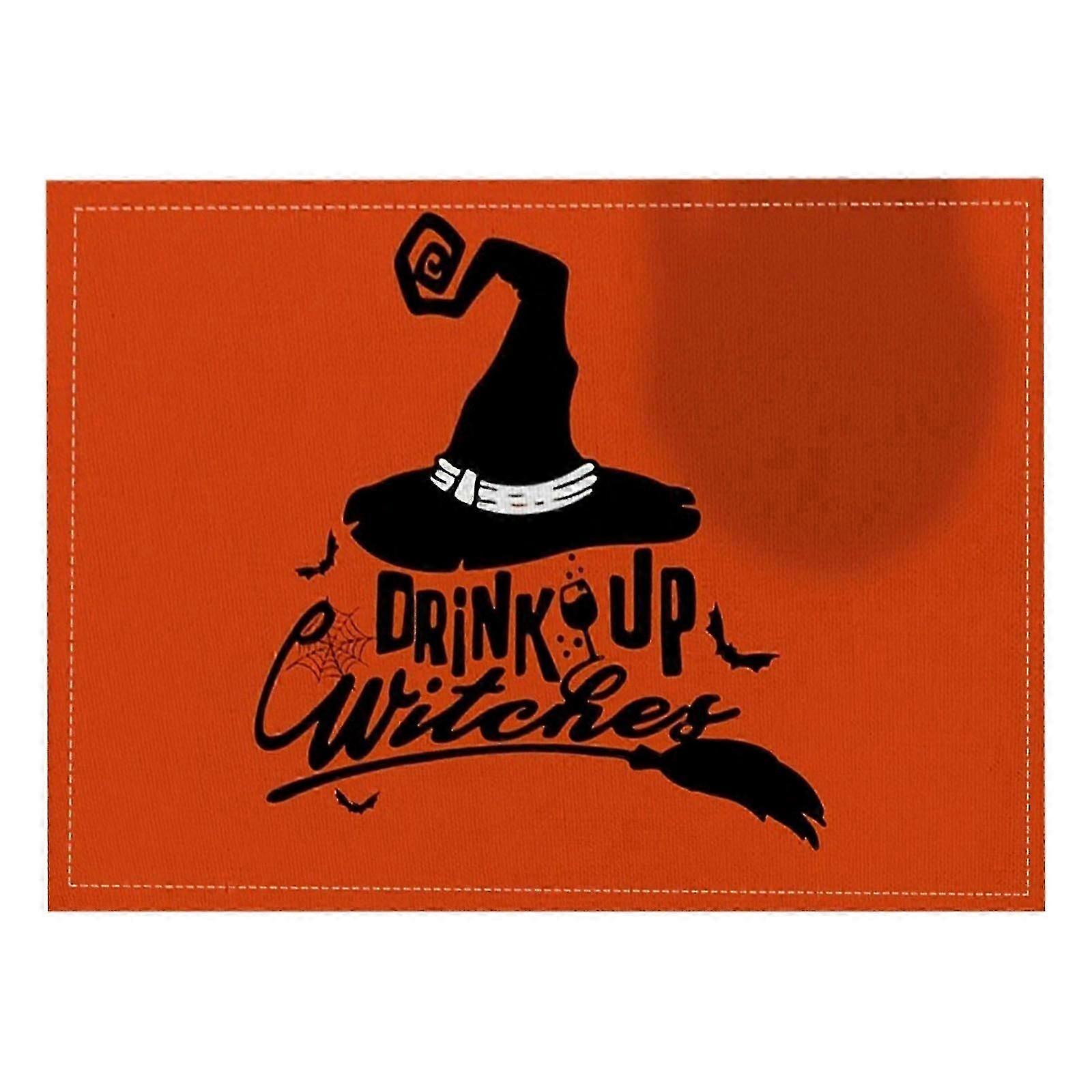 Halloween Placemats Dining Table Coffee Table Party Decorations Table Mats Heat Insulating Mats Digital Printing Linen Tablecloths Durable