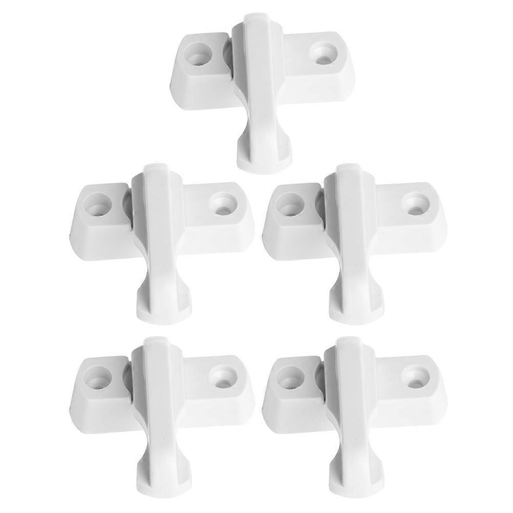 T-Shaped Window Locks for Children Safety 5Pcs Zinc Alloy White Color Durable
