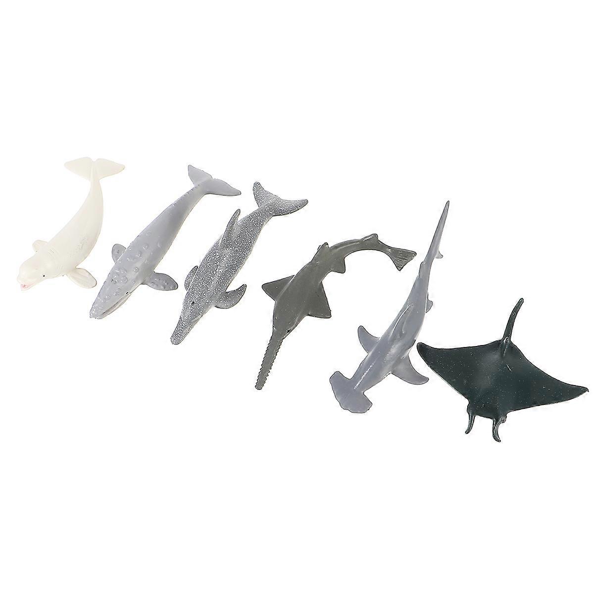 Lifelike Marine Animal Model 6Pcs Colorful Indoor Play Toy for Kids 3.54X1.18X0.79inch Realistic Modeling Plastics