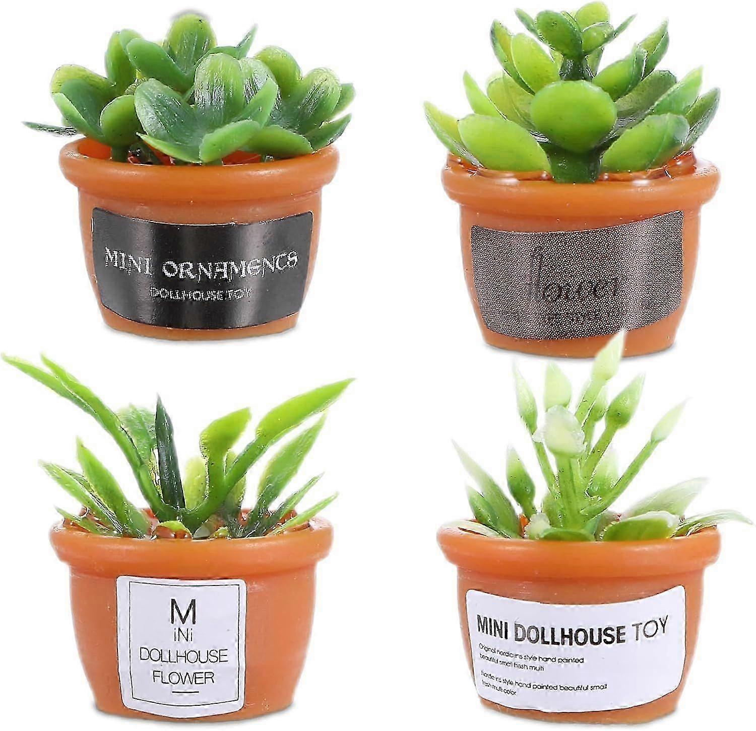 4 Pcs Dashboard Decorations Mini Car Ornament Mini Succulent Car Dashboard Decor Cute Car Interior Ornaments Car Rear View Mirror Ornament Desktop Min