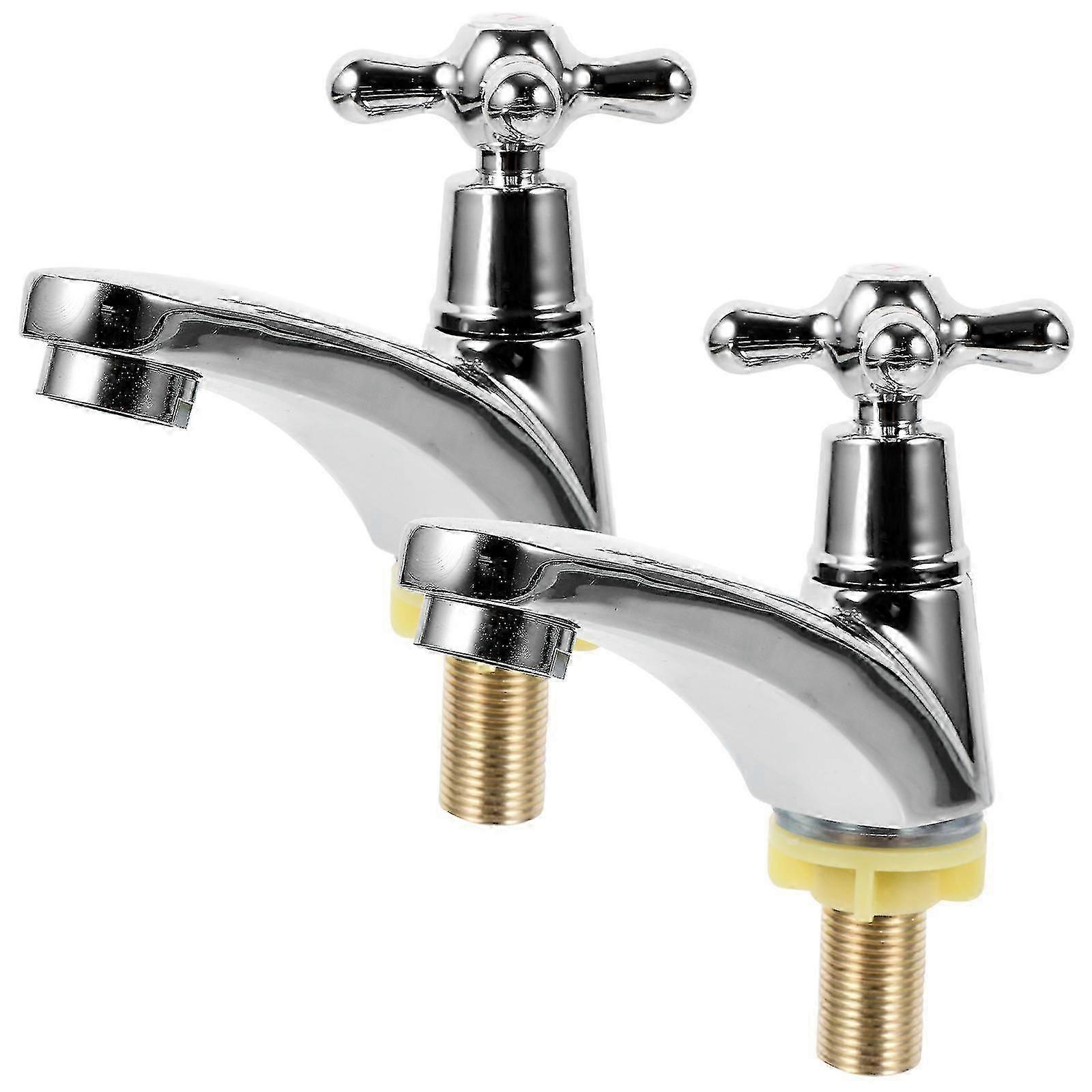 1 paire de robinets de lavabo de salle de bain Robinet d’évier moderne Robinet de salle de bain à poignée unique (type froid, type chaud)-2025-ss