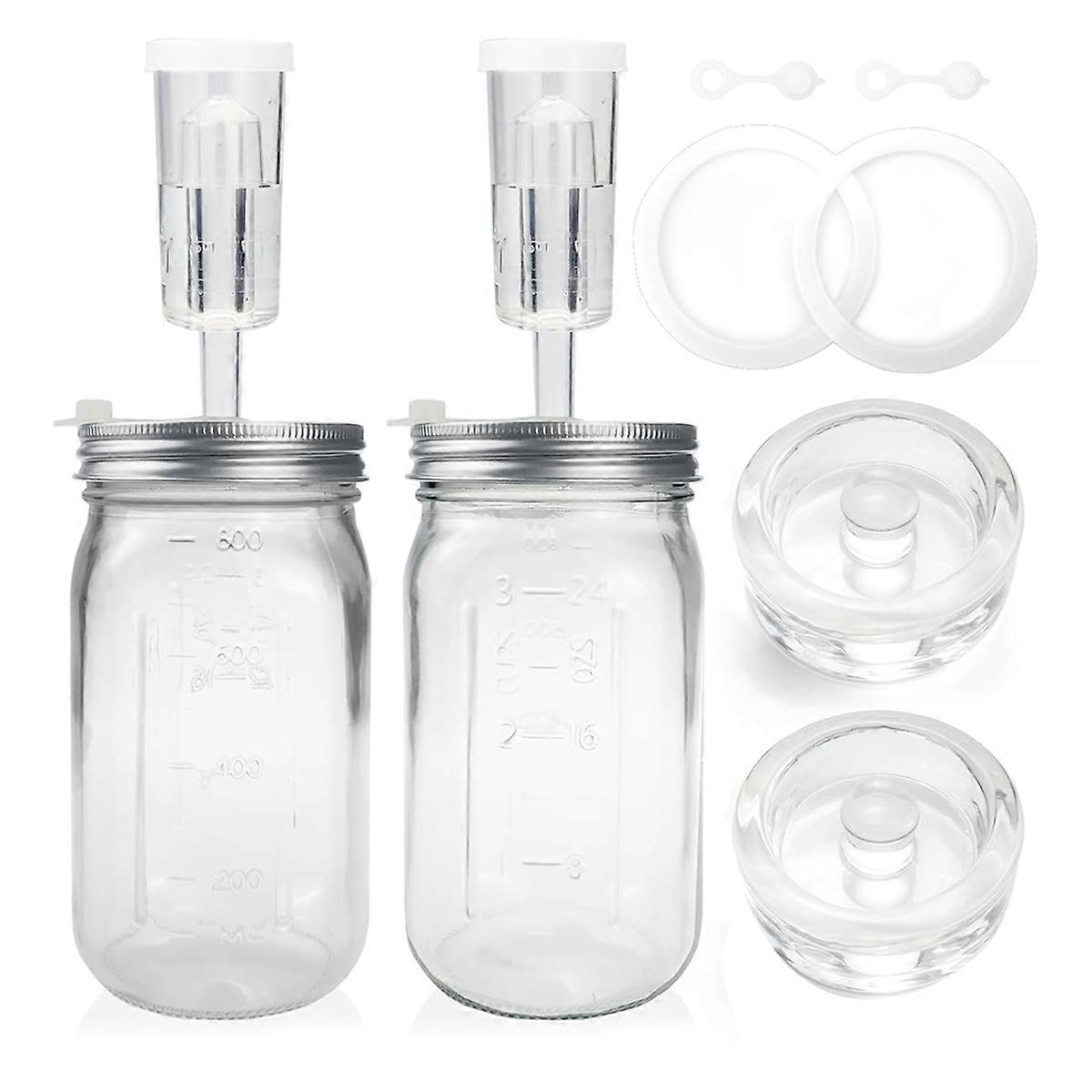 2er-Pack Gärungsset mit 32 oz Gläsern, Gärgläsern, Gärdeckeln, Gärgewichten und Gärspund