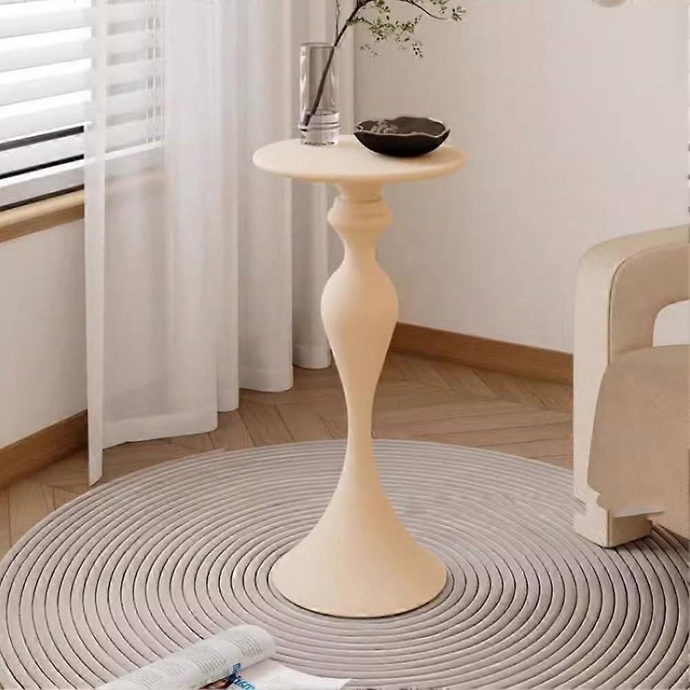 Round Side Tables For Living Room, White Round Coffee Table, Modern Accent Circle End Tables, Space Saving Balcony