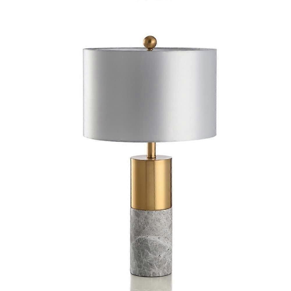 PostModern Living Room Desk Lamp American Marble Table Lamp E27 Socket Grey Fabric Shade Bedside Lamp Nordic Style Lamp