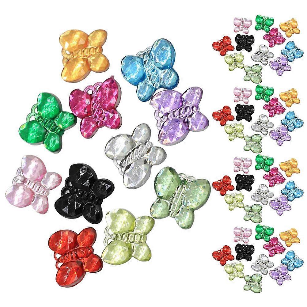 Mini Plastic Butterflies Charms for DIY Crafts Ornament 5Packs