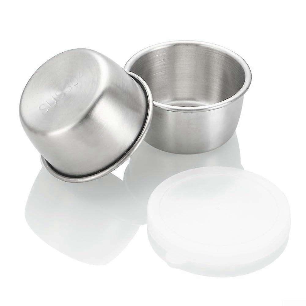 Compact Mini Bowls Six-Piece Stainless Steel Set With Plastic Lids For Kitchen Prep